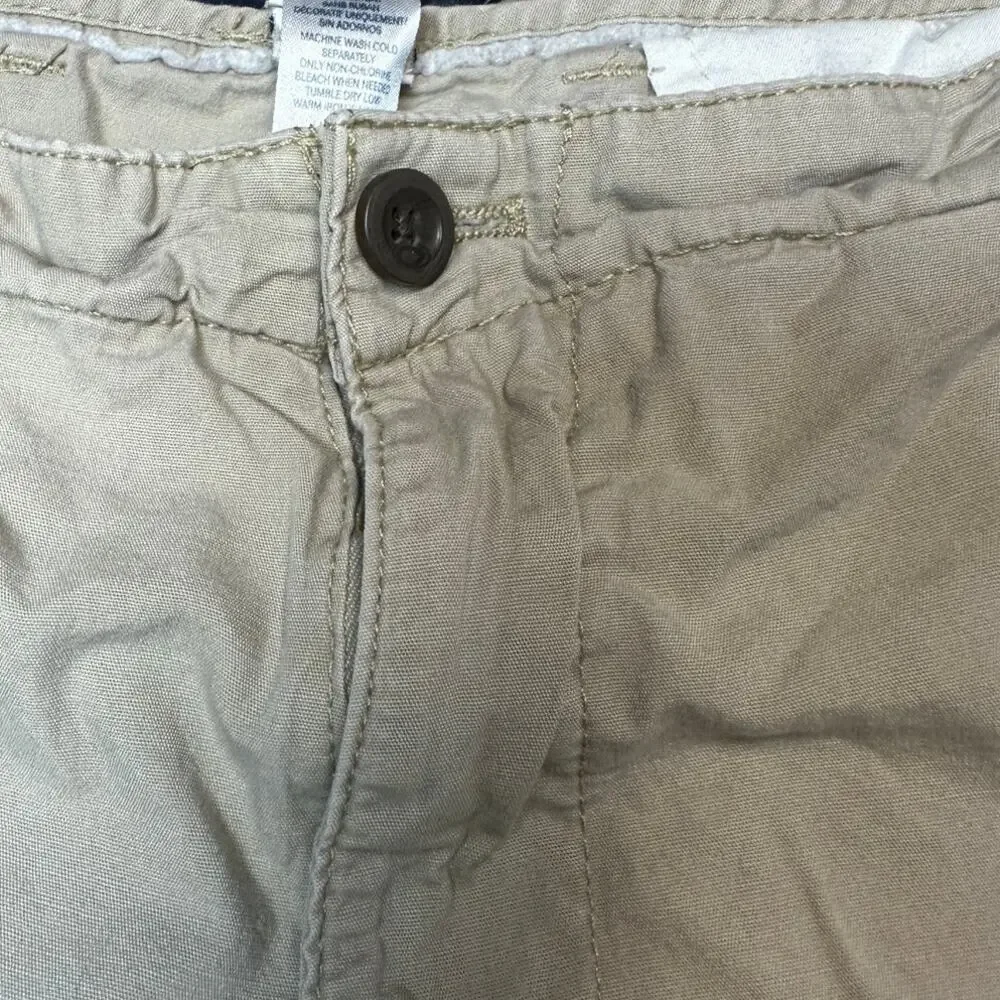 Chaps Mens Cargo Shorts Size 40 Khaki Tan 100% Cotton Casual Utility